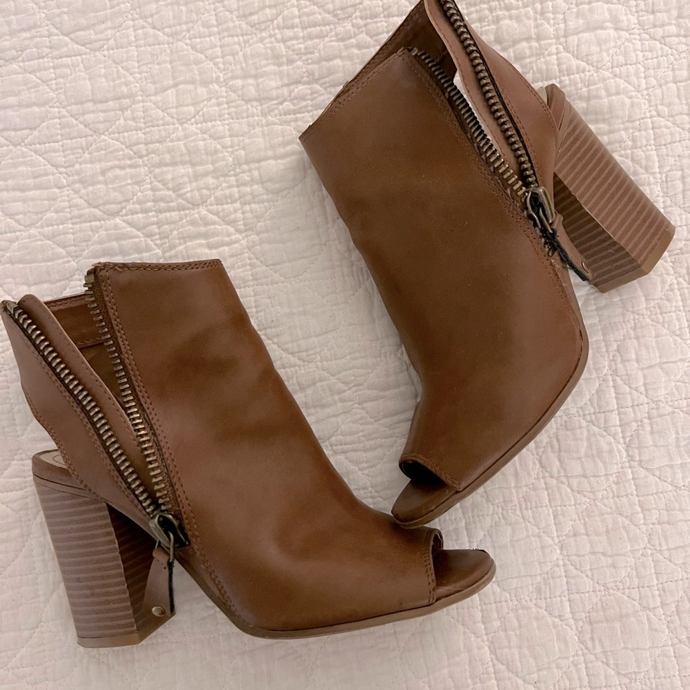 Madden Girl peep toe booties with zipper